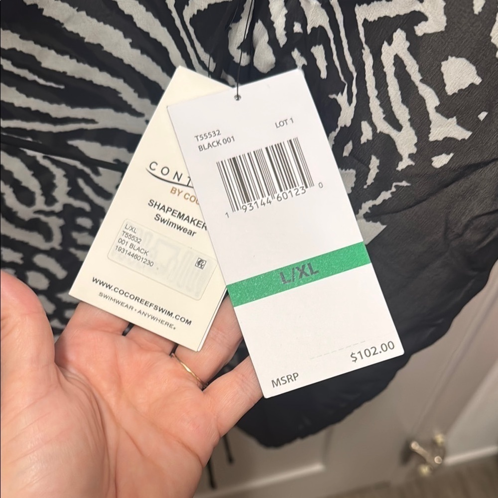 🆕 Contours by Coco Reef Shapemaker Zebra Print Swim Cover. L/XL. NWT!💥💥 - Picture 7 of 8